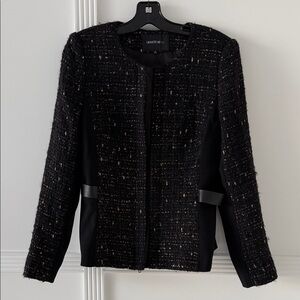 Lafayette 148 New York Black and Gold Tweed Blazer